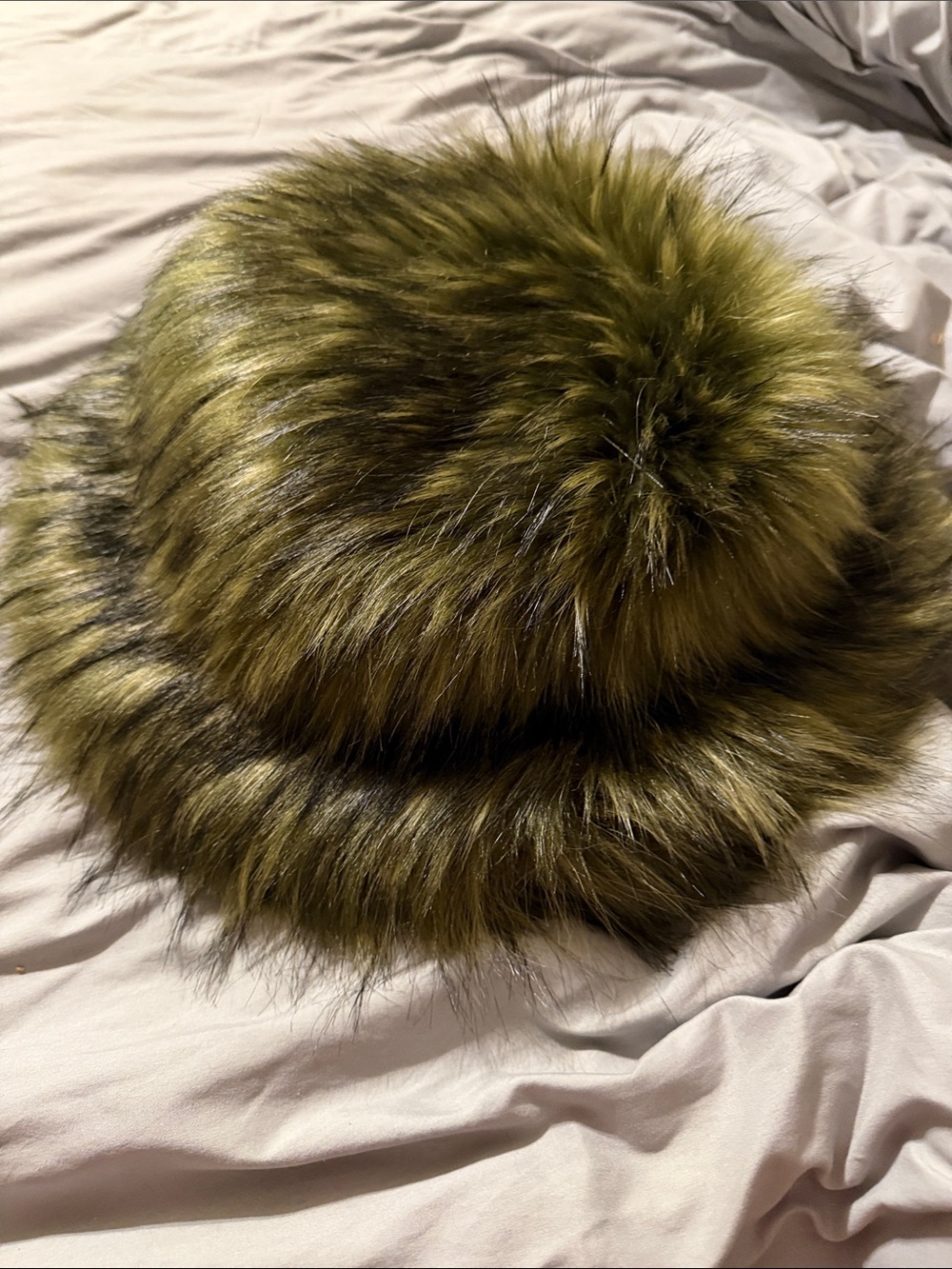 Tyler Lambert Olive Green Faux Fur Bucket Hat - Women Accessories